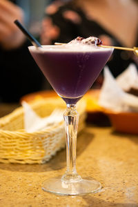 Close-up of drink on table