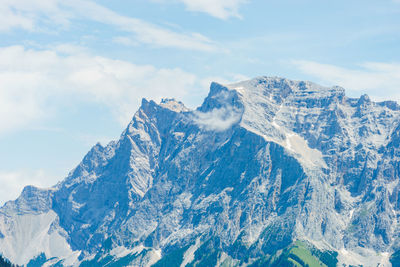 Scenic view of the german mountain zugspitze against sky