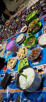 High angle view of vegetables for sale in market