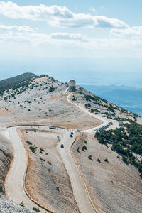 High angle view of beach against sky