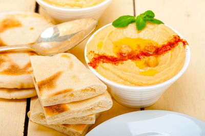 Close-up of food on table