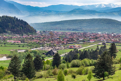 Scenic view of landscape and mountains