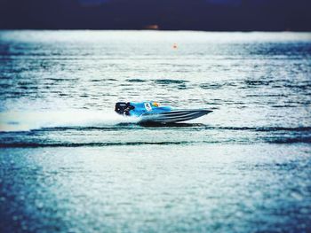 View of boat in sea