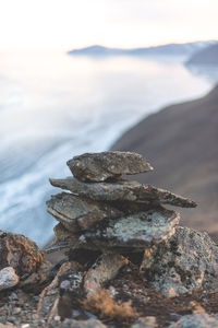 Stack of rocks on beach