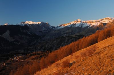 Scenic view of mountains against sky