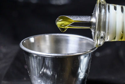 Close-up of drinking glass in water