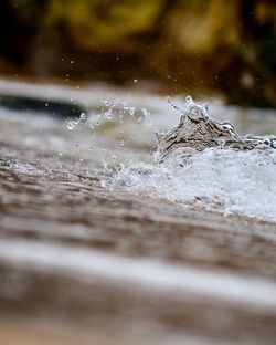 Surface level of water splashing