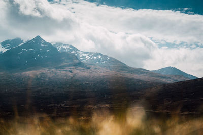 Scenic view of mountains against sky