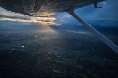 Aerial view of sea against sky