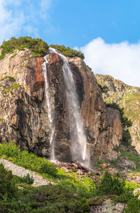 Low angle view of rock formations