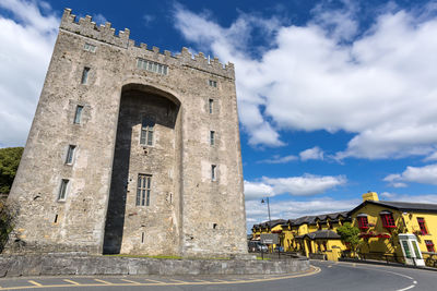 Low angle view of historic building against sky