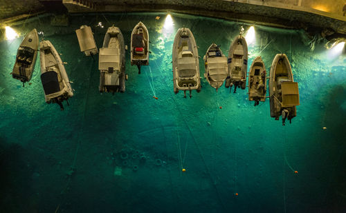 High angle view of people at beach