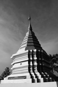 Low angle view of pagoda against sky