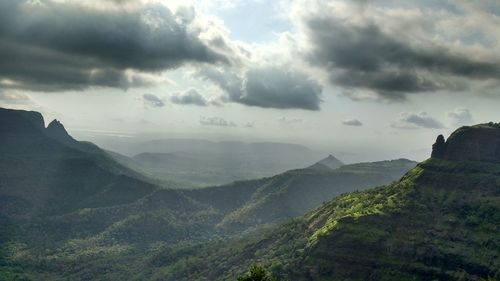 Scenic view of mountains against sky