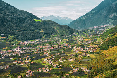 Panoramic view from tirolo to the adige valley and merano