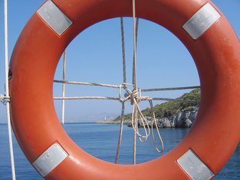 Close-up of sea against clear sky