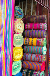 Close-up of multi colored candies for sale in market