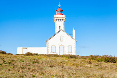 View of building against clear blue sky