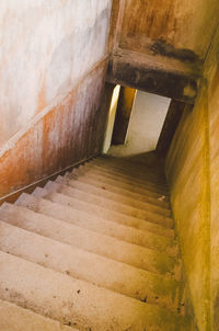 High angle view of staircase in building