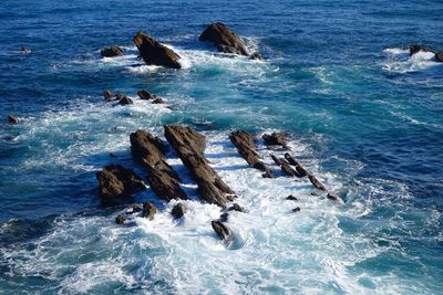 Rocks in sea