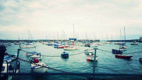 Boats in harbor