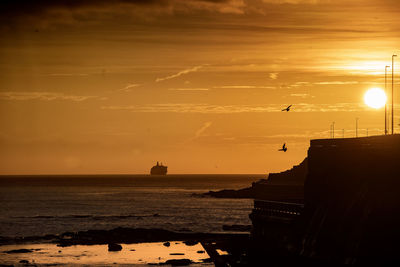 A winter sunrise at whitley bay in the county of tyne and wear, england