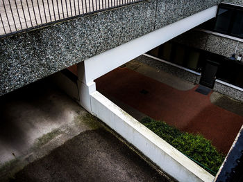 High angle view of steps