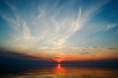 Scenic view of sea at sunset