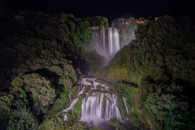 Scenic view of waterfall