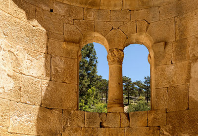 Low angle view of old ruin