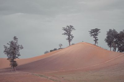 Scenic view of land against sky