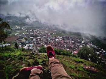 Low section of man on mountain