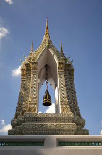 Low angle view of statue of temple