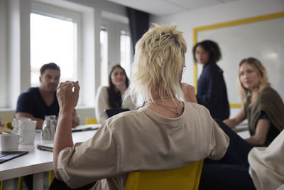 Diverse team having business meeting in conference room