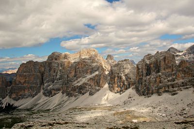 Panoramic view of landscape against sky during winter