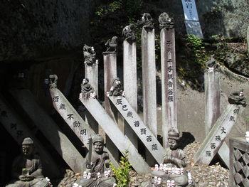 Close-up of angel statue in cemetery