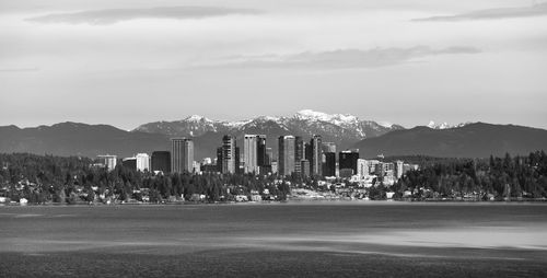 Panoramic view of city and buildings against sky