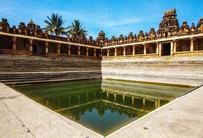 Reflecting pool outside temple