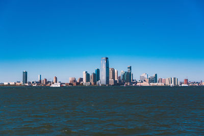 View of calm sea against clear sky