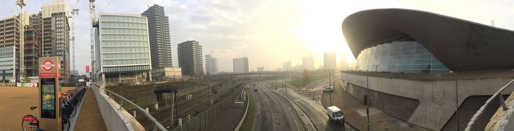 Panoramic view of city against sky