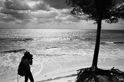 Scenic view of beach against sky