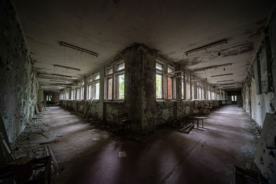 Interior of abandoned building