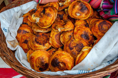 Close-up of bread in basket