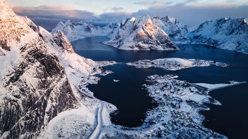 Scenic view of frozen sea against sky