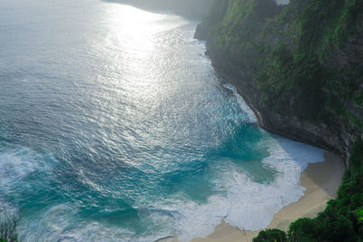 High angle view of sea shore