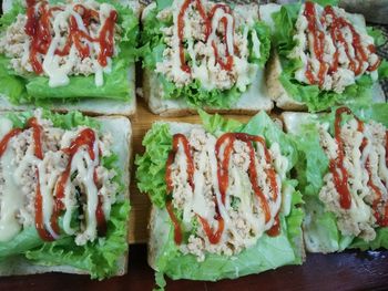 High angle view of food on plate