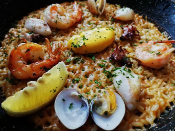 Close-up of seafood in plate