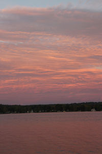 Scenic view of cloudy sky at sunset