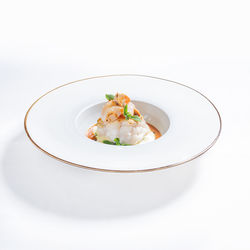 Close-up of food served in plate