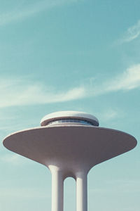 Low angle view of tower against sky on sunny day at bunkeflostrand